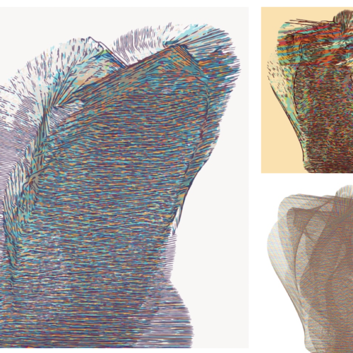 "Intermittent No.1 to 3" Nicia John, 2023. Digital generative artwork from scientific data (MATLAB)